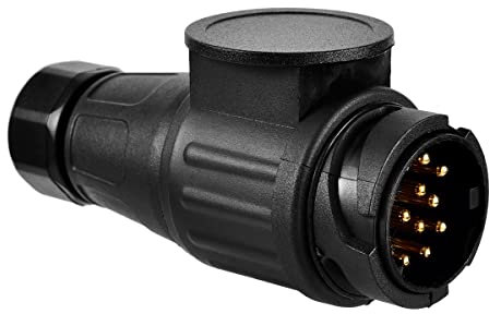 Kundorf Connettore a 13 Pin, connettore per Traino a 13 Poli, Adattatore per Traino a 13 Poli da 12 V, Adattatore per Presa a 13 Pin, connettore per rimorchio, connettore per Barra di Traino