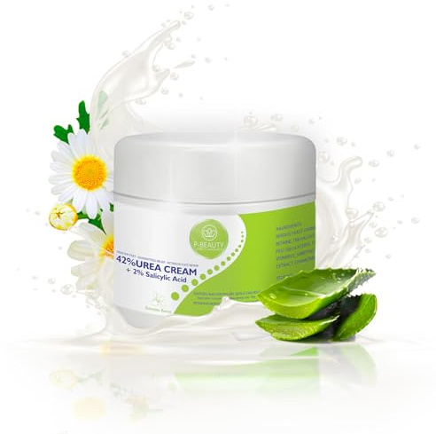 Urea Cream 42% by P-Beauty | 2% Salicylic Acid | 1x 150 g Intensive Urea Foot Cream and Callus Remover | With Aloe Vera and Tea Tree Oil for Deep Moisture and Skin Softening
