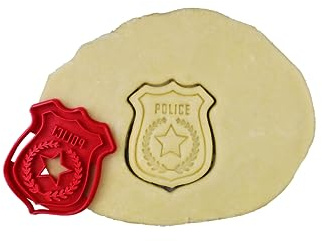 3DKOUPE - Ausstechform zum Aufbügeln, Motiv: Polizei, Farbe wählbar