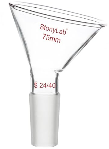 stonylab Glas Schräger Trichter, 60 Versetzter Borosilikatglas Pulvertrichter Schräger Dreieckiger Trichter mit 24/40 Standardgelenk für Ergänzung von Labormaterialien, 75 mm
