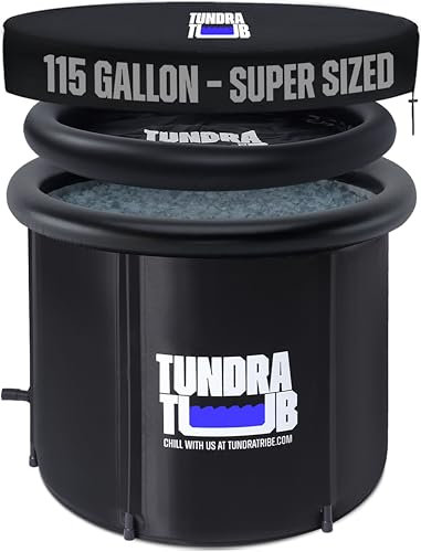 Tundra TUB XL Cold Plunge - 440 Litre Ice Bath for Athletes & Recovery | Cold Therapy Pod with Cover, Travel Bag, Ice Pack, Thermometer & Beanie | Recover & Boost Energy | USA Athlete Founded (TTXL1)