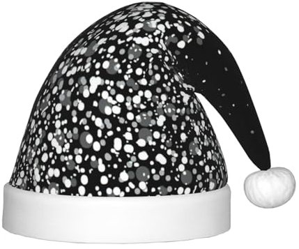 WURTON Schwarz weiß glitzer Druck Xmas Urlaub Kinder Hut Kinder Weihnachten Hut Neujahr Santa Hut Party Supplies