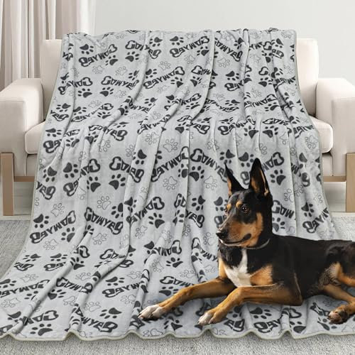 Hundedecke, waschbar fleecedecke, katzendecke, 1 Pack Weiche Warme Haustier Decken für Kleine Mittlere Hunde Katzen, Mit niedlichem Knochen-Druck, Haustierdecke Schlafmatte für Sofa Bett,150 * 130CM