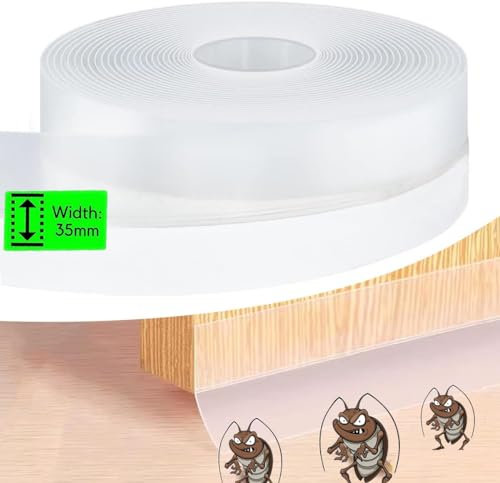 Tür Dichtungsband Selbstklebend, Transparentes Selbstklebendes Silikon Dichtungsband 3.5 cm×5M - Schalldicht und Multifunktional für Türen und Fenster