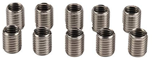 Leopacat Insertos Roscados,10 Piezas M12x1.75 Macho a M10x1.5 Hembra Reparación Inserto Tuerca Tornillo Reductor Conversión Inoxidable Acero Sujetador para Automóviles Dispositivos Mecánicos 15mm