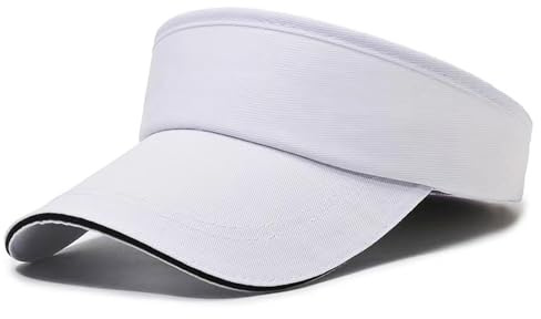 Chyuxinda Solvisir solhatt golf tenniskeps med solskydd baseballkeps justerbar skärmmössa för unisex kvinnor män, Vit, En Storlek