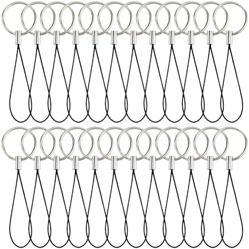 GORGECRAFT 60pcs Correa con Colgante para Teléfono 75mm Llavero para Teléfono Cordones de Anillo Dividido Correa de Muñeca Corta Anti-Desprendimiento Funda para Móvil Correas de Cadena