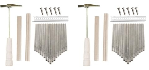 Janasiba 2X 17Keys Kalimba DIY Kit Thum Piano Ersatzteile mit Keys Bridge Tuning Hammer Kit Kalimba ZubehöR