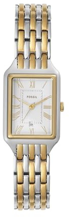 Fossil Reloj Raquel para Mujer, Movimiento de Cuarzo de Tres Agujas con Correa de Acero Inoxidable, Oro Sepia, 23 mm