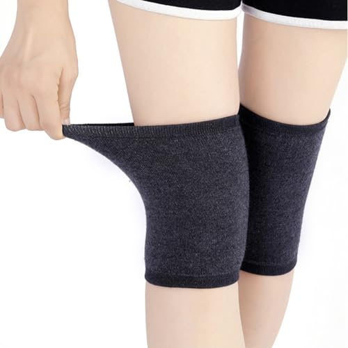 VANTOBEST Rodilleras térmicas para invierno, rodilleras, rodilleras elásticas, manga de compresión, rodilleras gruesas, unisex (gris,16 cm)
