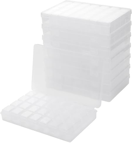 KEILEOHO 8 Stk Sortierboxen 28 Fächer für Kleinteile, Transparent Perlen Box Organizer mit Dekel, Sortimentskasten 28 Fächer Sortierbox Perlen Aufbewahrungsbox für Perlen, Bastel Zubehör
