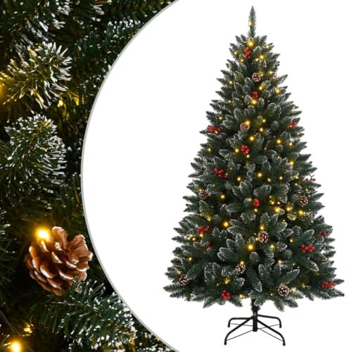 vidaXL Albero di Natale Artificiale 300 LED 240 cm, Albero di Natale Finto, Albero di Natale dall'aspetto Reale, Decorazione Natalizia