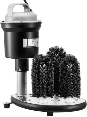 VEVOR Lave-verres Électrique Commercial, 5 Brosses Lave-verres Professionnelle 1200 Tasses/Heure, Nettoyeur à Verres à Vin, pour Verres à Champagne, Tasses à Bière, Mugs, pour Bar, Café, Restaurant