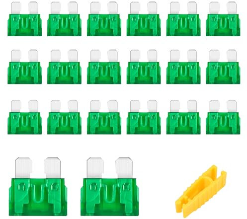 Flaconi 20PCS Kfz Sicherungen,Sicherungen,Sicherungen Kfz,Flachsicherungen Kfz,Kfz Sicherung,Flachsicherungen,Auto Sicherung,Sicherung,Geeignet für PKW,LKW,Motorräder (30A)