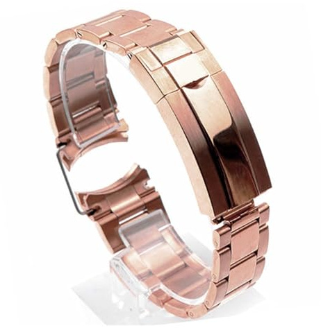 NASUNJIA Cinturino For Orologio In Acciaio Inossidabile 316L Compatibile Con Rolex SUBMARINER DAYTONA Cinturino For Orologio Da Uomo Cinturino In Metallo 20 21mm(Rose Gold,21mm With logo)