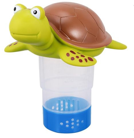 Piscina Floater de cloro, dispensador de cloro de piscina flotante de tortuga, flotador de cloro, dosificación de piscina de tortuga para tabletas de 1 y 3 pulgadas y soporte de bromo para piscinas,