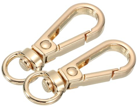 QUARKZMAN 10 Stück Karabinerhaken mit Drehgelenk, Zinklegierung Klassische Drucktor Snap Haken Taschenclips Taschenzubehör für Lanyard DIY Schlüsselanhänger Bastelarbeiten (10mm, Gold)