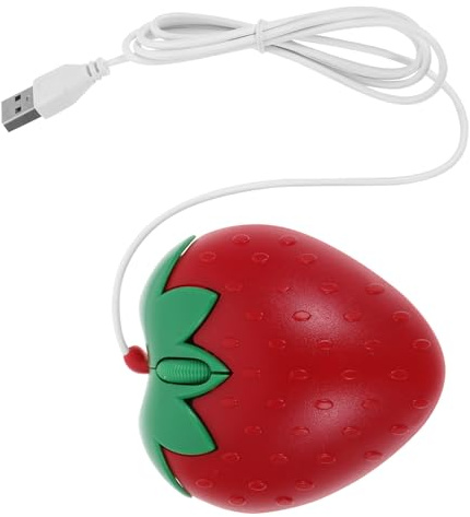 Happyyami Souris Compacte USB Mignonne Rose Fraise, Ordinateur Portable | Abs, Fonctionnement Rapide, Usage Maison et Voyage, pour Ordinateur Portable, Facile à Utiliser