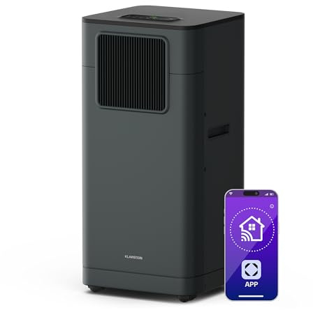 Klarstein Breeze Box 9K Aire Acondicionado Portátil - 9,000 BTU, Hasta 32 m², Control por App & Voz, 3 en 1: Frío, Deshumidifica & Ventila, Eficiencia Energética A, Incluye Kit de Ventana