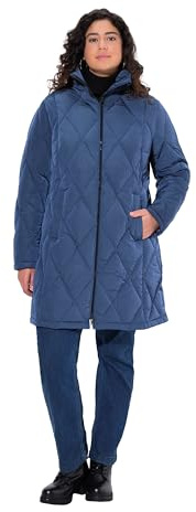 Ulla Popken Giacca da donna taglie forti Plus Size Hyprar, impermeabile, cappuccio 841363, blu notte, 46-48