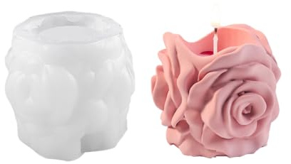 Moules en silicone en forme de rose en résine époxy adaptés pour créer des vases à fleurs uniques et des porte-crayons. Moule en silicone