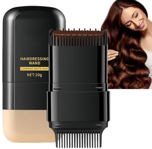 hair 2-in-1 Dye Comb Stick for Root Touch-Up, Safe and Convenient Instant Color Stick, Waterproof Sweat-Proof Hair Concealer, Portable (Chestnut Brown)