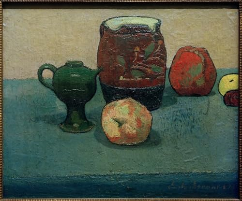 WGZGEFLEB Classical Mural Art Print Modern Prints Still Life with a Stone Jug and Fruits by Emile Bernard Color Poster Prints for Home Decor 60x90cm
