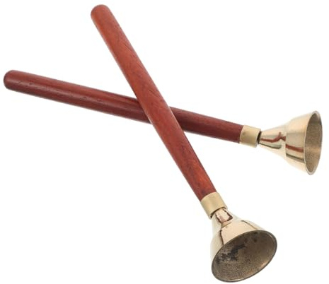 Toyvian Orff Percussion Hand Bell med Trähandtag för Pojke Flicka Rödaluminiumklang för Musikundervisning i Förskola och Klassrum Pedagogiskt Slagverksinstrument för Samarbetsinlärning och