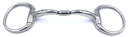 Equine Smile ErgoBit ES0006 Mors à tête d'olive double cassé avec Roll-R anatomique en acier inoxydable Diamètre de l'anneau 70 mm Épaisseur 14 mm (12,5 cm)