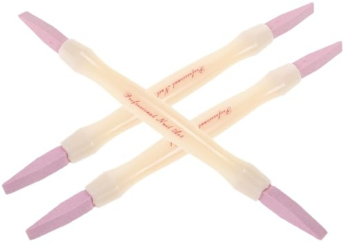 HONITANO 3 Piezas Herramienta Manicure Pedicure Lápiz Doble Cabeza Piedra Pómez Removedor Cutículas Pulidor Uñas Portátil Duradero para Cuidado Casa y Salón