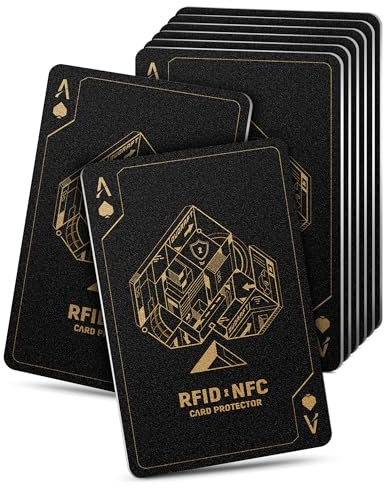 DUGRAFT 8 Pack RFID Blocking Cards Credit Card Protectors Anti-Theft Card Blocker NFC Contactless Protection for Entire Wallet, Travel Essentials, Art Deco