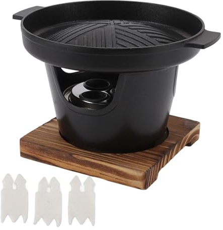 Adfaga Mini BBQ Grill Tabletop Smokeless Portable Barbecue Grill for Camping Picnics Indoor Outdoor Use Oak Aluminum Alloy Black (HN-BBQ18A)