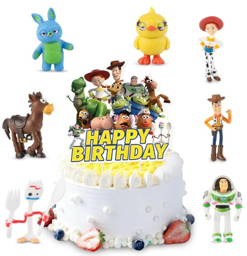 8Pcs Story Mini Figures Set, Cake Toppers Cupcake Toppers Party Decorations Supplies, Cartoon Theme, Party Favors Birthday Gift Desk Decor for Boys Grils Kids Toy Lovers