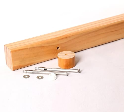 Wood Staircase Handrail with Brackets Screws, 3ft 4 Ft 7ft 10ft 12ft 13ft 14ft Wooden Hand Rails for Indoor Stairs, Wall Mount Stair Railing Non-Slip Grab Bar
