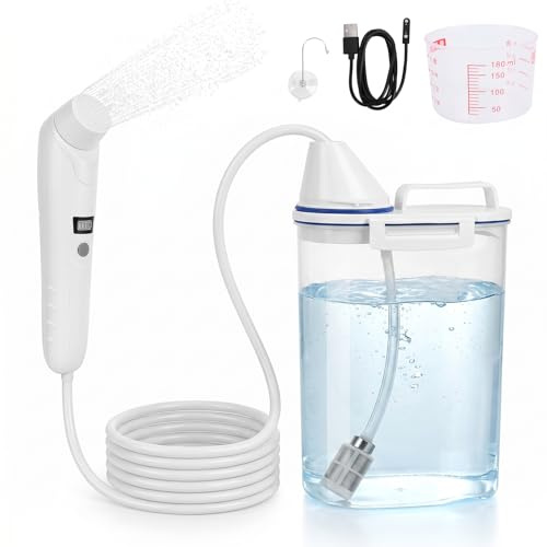Rinsemate Portable Bidet Electric 2L Rechargeable Handheld Travel Bidet Sprayer with Water Tank,Portable Shower for Bathroom Outdoor Camping,Personal Hygiene Cleaning for Postpartum Feminine Care