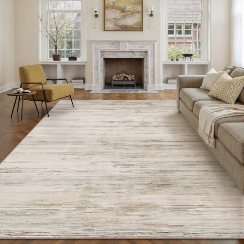 PureCozy Alfombra Salon 200x300cm Habitacion Tapete Sala Beige Alfombras Antideslizante Lavable Lavadora Moderna Abstractas Carpete Dormitorio Comedor Pie Cama Rug Pelo Corto Grande Carpet | Alfombra abstracta antideslizante, lavable, moderna neutral, para sala de estar, dormitorio, cocina, pasillo, sala de estar