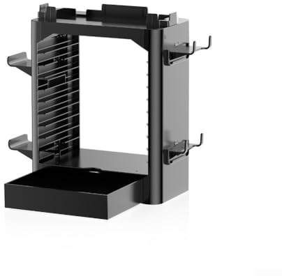 Multi-Function Game Card Storage Bracket for Switch 2 - ABS Console Stand Holder Organizes UPs to 10 Cartridges - Compact Desktop Accessory for Gaming SetUPs - Black or(black)