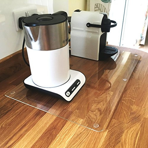 Rectangular Worktop Saver by Super Cool Creation, Clear Acrylic Heat Resistant to 90 Degrees - Standard, 3 mm Thickness