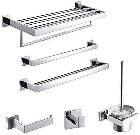 KUANDARMJ Einfach Handtuchständer Freistehender Handtuchstange In Edelstahl-Optik Als Badehandtuchhalter Und Kleiner Kleiderbutler, Badezimmer-Set Wandmontage, Silver