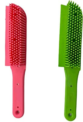 SDMAX Rubber Pet Hair Hand Brush Furniture Floor Carpet Sweeper Pet Store, Portable Hair & Lint Remover, Auto Detailing Brush for Dogs Cats 1pcs (Random Colour Sent)