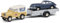 Schuco 450502900 Piccolo Land Rover mit Anhänger und Jaguar E-Type, British Classic CAR Service, Modellauto, Limited Edition 500