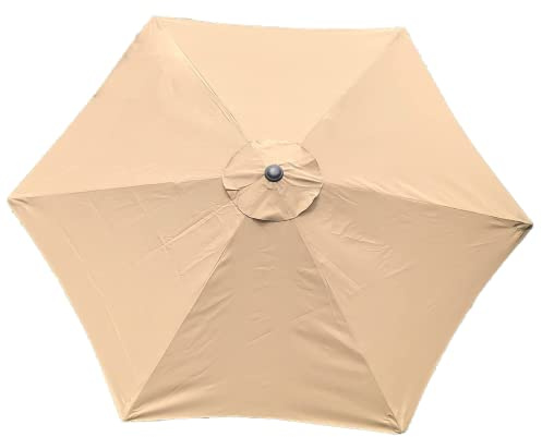 BELLRINO DECOR 10ft 6 Ribs Replacement Light Coffee Strong and Thick Umbrella Canopy (Canopy Only) LIGHT-106