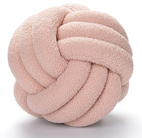 SHAIRMB Knot Pillow, Knot Cushion, Plush Cushion, Soft Knotted Cushion, Knot Ball Cushion, Decor, Bed, Room,Cherry pink,28cm
