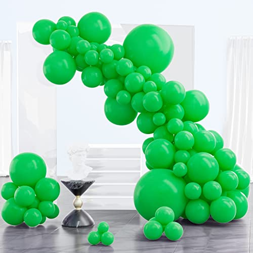 PartyWoo Luftballons Grün, 102 Stück Ballon Girlande Satz von Luftballons Verschiedene Größen mit 18 Zoll 12 Zoll 10 Zoll 5 Zoll, Luftballon Girlande für Deko Geburtstag, Partydeko, Deko Hochzeit