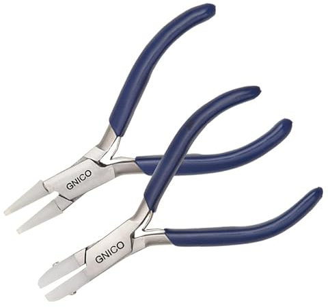 GNICO Double Nylon Jaw Round Nose & Flat Nose Pliers Jewellery Making