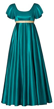 kinstell Vestidos de la Regencia para mujer, vestido de satén vintage de los años 1800, vestido de la Regencia con fajín, vestido de té victoriano para fiesta
