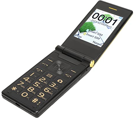 2G Entsperrtes Senioren Flip Handy, 2,8 Zoll Flip Telefon für ältere Menschen mit LED Taschenlampe, Dual SIM, Dual Standby, Lange Standby Zeit, 5900 MAh, Flip Handy, Goldene Geschenke für Senioren