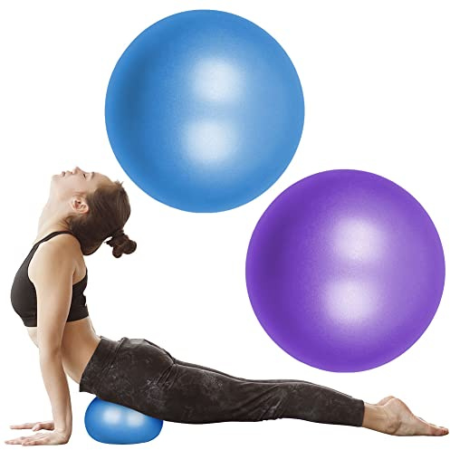flintronic Gymnastikball Kleiner Pilates-Ball, 25cm Soft Yoga Ball, mit aufblasbarem Strohhalm, Anti-Burst-Übungsball für Yoga, Pilates, Balance, Physiotherapie, Stretching und Core-Fitness