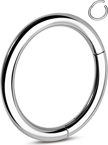 OUFER G23 Titan Clicker Ring Hoop Helix Piercing Schmuck 16G knorpel Ohrpiercing Daith Rook Conch Tragus Hinged Septum Earrings Lippenpiercing Nasenpiercing 1.2mm Männer Frauen 6-12mm