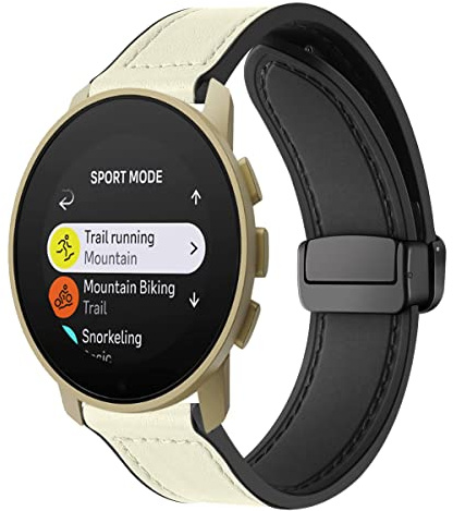 Magnetische Armbänder für Suunto 9 Peak_9 Peak Pro_5 Peak Armband für Männer und Frauen, Magnetische Leder Silikon Hybrid Ersatzarmband Kompatibel mit Suunto 9 Peak_9 Peak Pro_5 Peak (3)